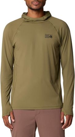 Mountain Hardwear Crater Lake Long Sleeve Hoodie in Combat Green at Nordstrom, Size Xx-Large