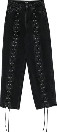 Rotate Jeans con lacci - Nero