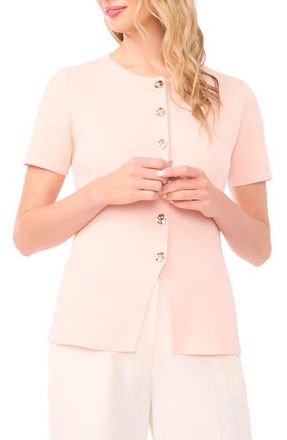 Ted Baker Gail Longline Split Hem Button-Up Shirt in Cloud Pink at Nordstrom, Size X-Small
