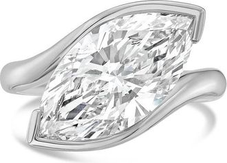 Diana M. Jewels 14KT WHITE GOLD LAB GROWN MARQUISE DIAMOND FASHION RING WEIGHING 4.00 CTS TW