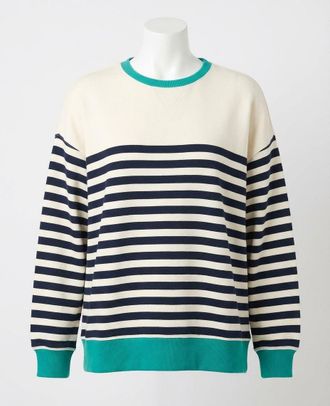 Z Supply Layer Up Stripe Sweatshirt In Eclipse