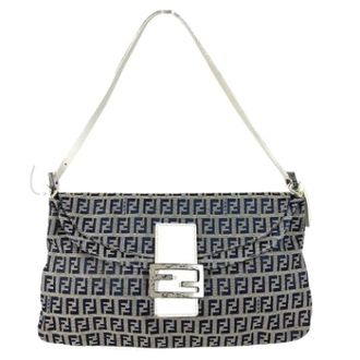 Fendi Pre-owned Zucchino Canvas Shoulder Bag - Dames - Pre-owned - Blauw - Maat: ONE Size