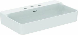 Ideal Lavabo Conca 800x450x165mm Blanco Con Ideal Plus 3 Orificios Para Grifer&iacute;a, Con Rebosadero Ideal Standard