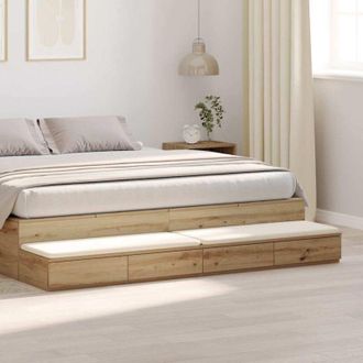 vidaXL Cassetti per letto rovere artigianale 200 x 36.5 x 16.5 cm vidaXL