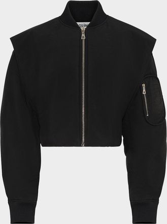 Jean Paul Gaultier Hidden Hood Crop Bomber Jacket