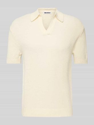 Review Strickshirt mit Polokragen und V-Ausschnitt in Ecru, Gr&ouml;&szlig;e XL