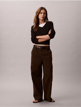 Calvin Klein Jeans Calvin Klein Womens Cotton Stretch Twill Cargo Pants - Brown - XL