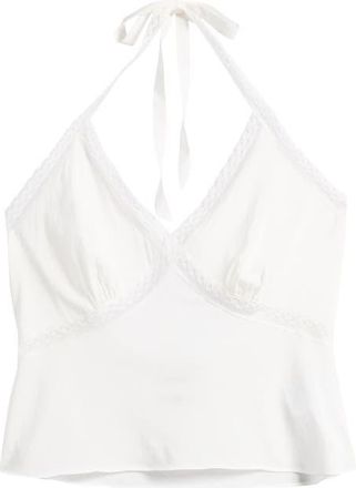 Reformation Monica Lace Trim Halter Top in White at Nordstrom, Size X-Small