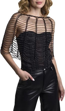 Saachi Scalloped Beaded Capelet in Black at Nordstrom Rack