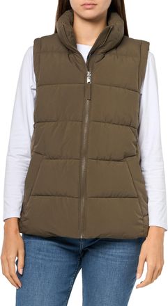 Tommy Hilfiger Womens Zip Up Everyday Essential Comfortable Vest Quilted Jacket, Juniper, S