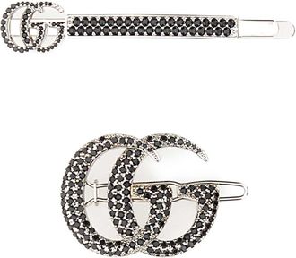 Gucci Silver Metal Hair Clips Set