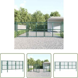 vidaXL vidaXL Cancello verde - Cancello da Giardino in Rete Verde 400x125 cm in Acciaio Zincato