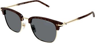 Montblanc Elegant Fountain Pen with Gold Trim - unisex - Zonnebrillen - Bruin - 55 MM - Accessoires