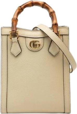 Gucci Pre-owned Diana Mini Bag - Dames - Vintage Mini Tas - Beige - ONE Size - Leer - Vintage