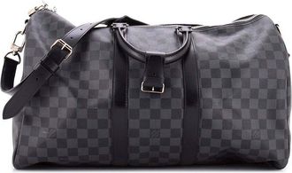Louis Vuitton Keepall Bandouliere Bag Damier Graphite 45 (Authentic Pre-Loved)