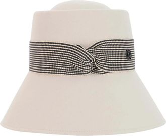 Maison Michel Optic White Konijnenhaar Cloche Hoed - Dames - Hoeden - Wit - S - Accessoires