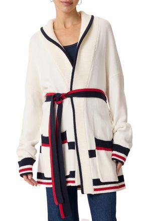 Splendid Set Sail Cardigan in White/Navy/Rouge at Nordstrom, Size X-Large