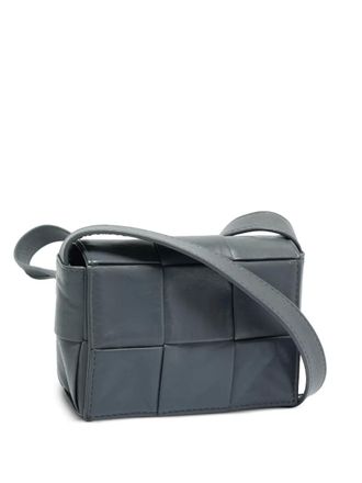 Bottega Veneta Cassette Intrecciato leather crossbody bag - women - Calf Leather/Calf Leather - One Size - Grey
