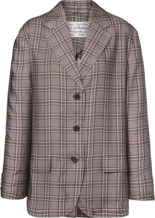 Acne Studios Gestreepte Blazer - Dames - Jassen - Grijs - Maat: 2XS Leer