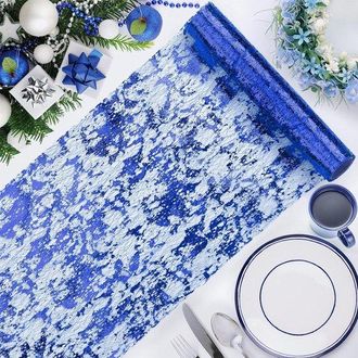 OEM Camino De Mesa, Centro De Mesa Para Decoraci&oacute;n De Bodas, Cumplea&ntilde;os, Baby Showers, Primavera, Pascua, Azul Rey, 28 Cm X 450 Cm