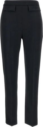 Elisabetta Franchi Slim-fit Broek - Dames - Slim Fit Broeken - Zwart - M - Leer - Broeken