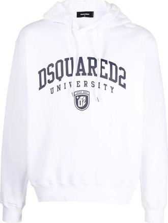 Dsquared2 University Cool Hoodie - Heren - Hoodies - Wit - S - Katoen - Hoodies & sweatvesten