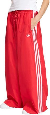 adidas Originals Firebird Adilenium Oversize Track Pants in Better Scarlet/White at Nordstrom, Size X-Small