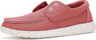 Hey Dude Wendy Cru Stretch Canvas Womens Flat Shoes Washed Red : 12 M, Cotton