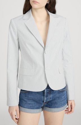 Frame Denim The Stripe Classic Blazer in Navy Multi at Nordstrom, Size 12
