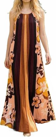 Tribal Flowy Crinkle Sundress In Maroon