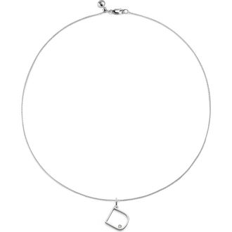 Monica Vinader Lab Grown Diamond Initial Pendant in Sterling Silver D at Nordstrom