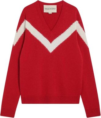 Valentino Garavani V-hals Sweaters - Heren - V-hals truien - Rood - L - Truien & Vesten