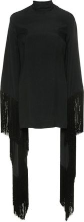 Taller Marmo Del Mar fringed mini dress - women - Viscose/Acetate - 40 - Black