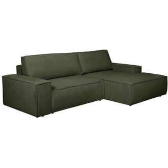 Vente-Unique Vente-unique - Divano letto in Tessuto testurizzato Verde - Angolo a destra - amelia