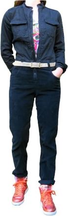 Aeronautica Bi-materiaal jumpsuit - Dames - Jumpsuits - Zwart - 2XS - Katoen - Jumpsuits & Playsuits