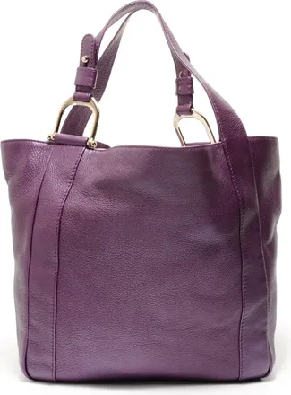 Gucci Purple Leather Tote Bag (Pre-Owned)