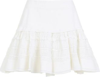 Alaia White Wool Mini Skirt