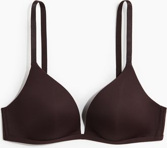 H&M Wattierter bügelloser Mikrofaser-BH - Brown