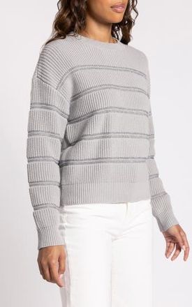 Thread & Supply Seraphina Metallic Stripe Sweater in Light Grey at Nordstrom Rack, Size Medium