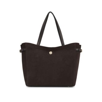 BOSS Suede tote bag with Double B monogram trim