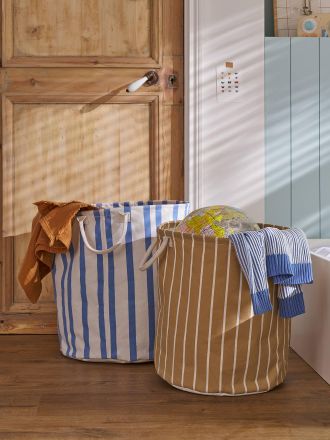 Vertbaudet Aufbewahrungsk&ouml;rbe 2er-Set Kinderzimmer beige gestreift