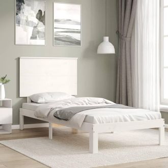 Berkfield Home Beautiful Bed Frame with Headboard White 100x200 cm Solid Wood
