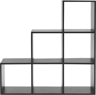 Mobili Rebecca Mobili Rebecca - Rebecca Mobili Librer&iacute;a Estanteria Negro 6 Cuartos Mdf Organizaci&oacute;n 97,5x97,5x29