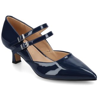 Journee Collection Womens Carnation Wide-Width Kitten Heel Mary Jane Pumps
