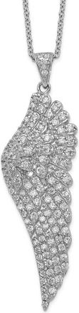 Diamond2Deal Sterling Silver Cubic Zirconia Angel Wing Necklace 18