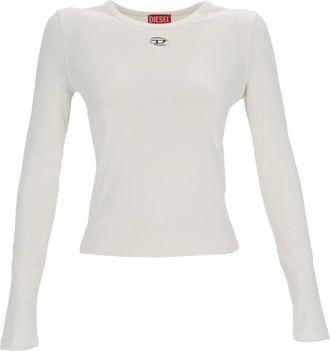 Diesel T-Uncutieslong-Ls-Od Top - Dames - Longsleeves - Wit - M - Katoen - Tops
