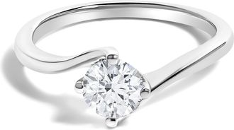 House of Brilliance 14K White Gold 4/5 Cttw Round Lab Grown Diamond Bypass Solitaire Engagement Ring