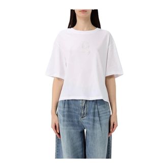 A|X Armani Exchange T-Shirts, female, White, S, Embellished Logo Tee