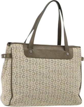 Celine Pre-owned C Macadam Canvas Hand Bag - Dames - Vintage Handtas - Beige - ONE Size - Leer - Vintage