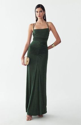 BWLDR Sofia Maxi Dress in Dark Olive at Nordstrom, Size 10